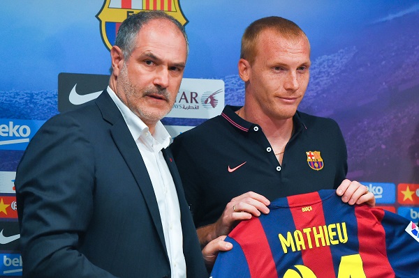 FC Barcelona Unveil New Signing Jeremy Mathieu