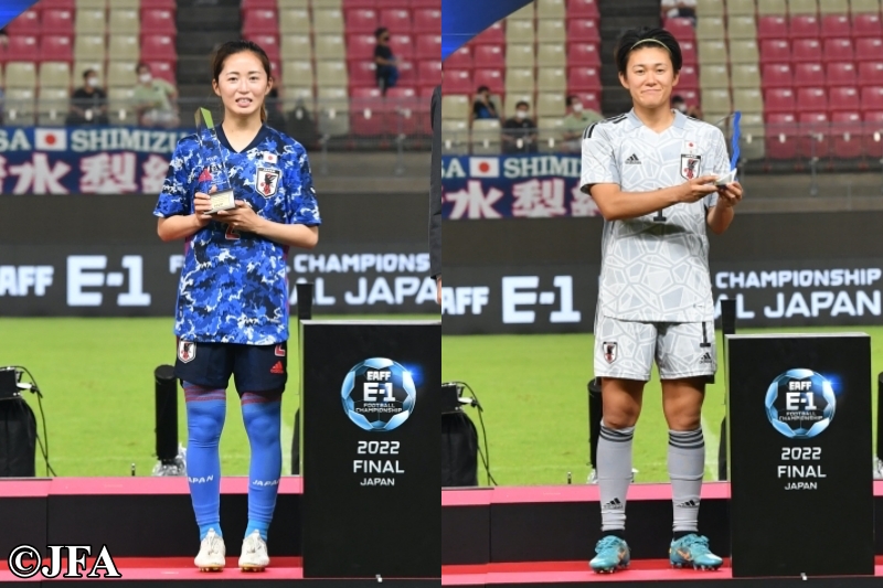 E 1女子 なでしこ主将の清水梨紗が大会mvpに 最優秀gkは2大会連続で山下杏也加 サッカーキング