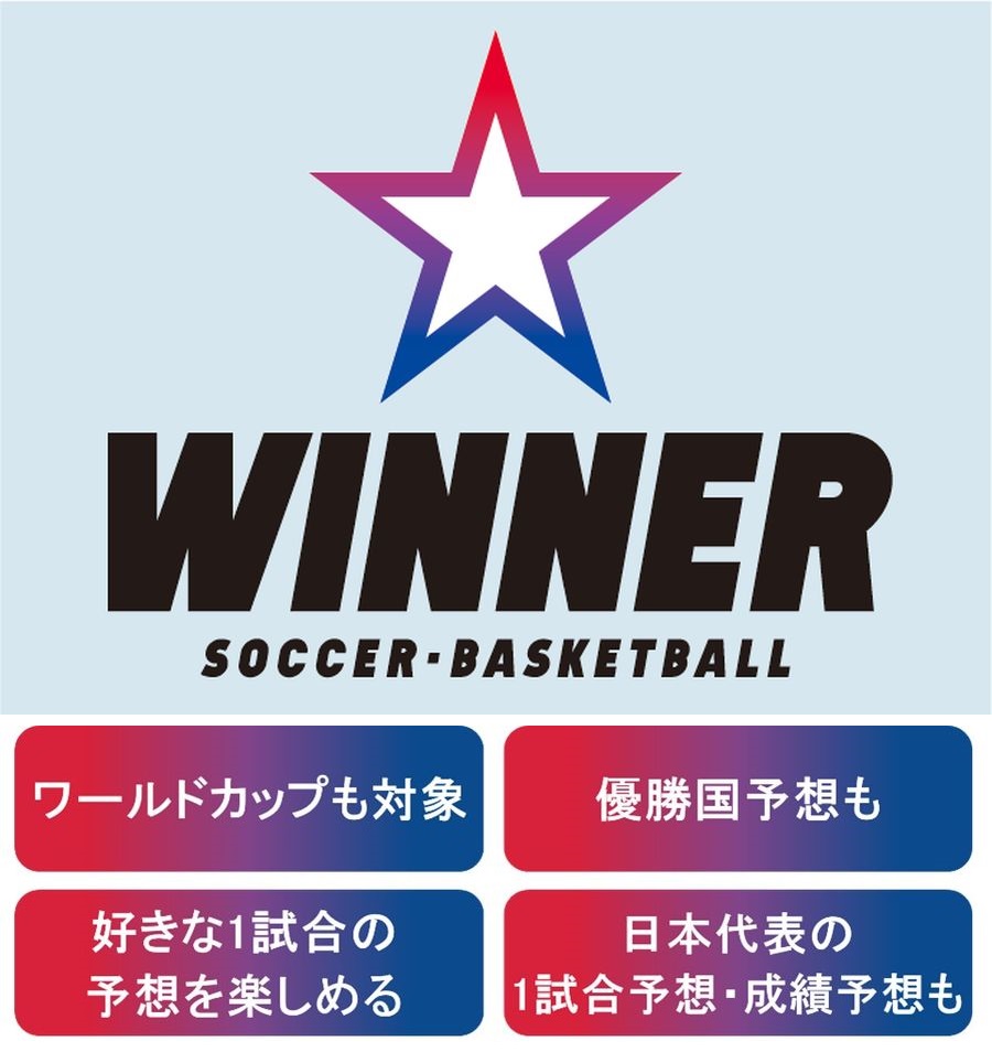 W杯も対象に 1試合予想くじ Winner で優勝国や日本代表の成績を予想しよう サッカーキング