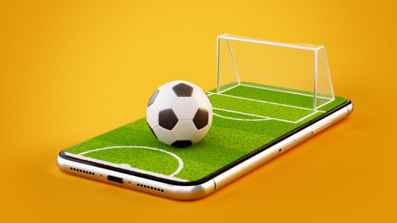 Unusual,3d,Illustration,Of,A,Soccer,Field,And,Soccer,Ball